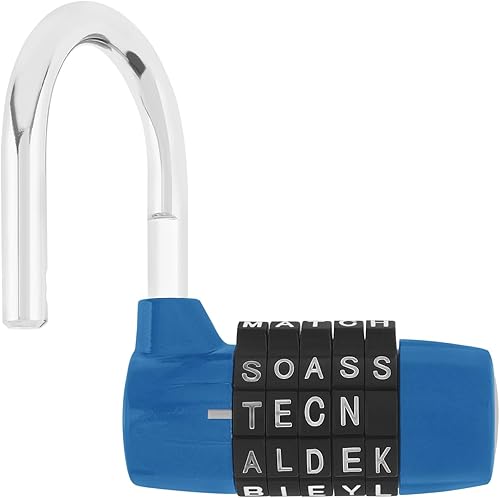 Miniatura 7 de Candado de seguridad para casillero de gimnasio, cerradura de 5 letras, cerradura de combinación para casillero de gimnasio escolar, casillero