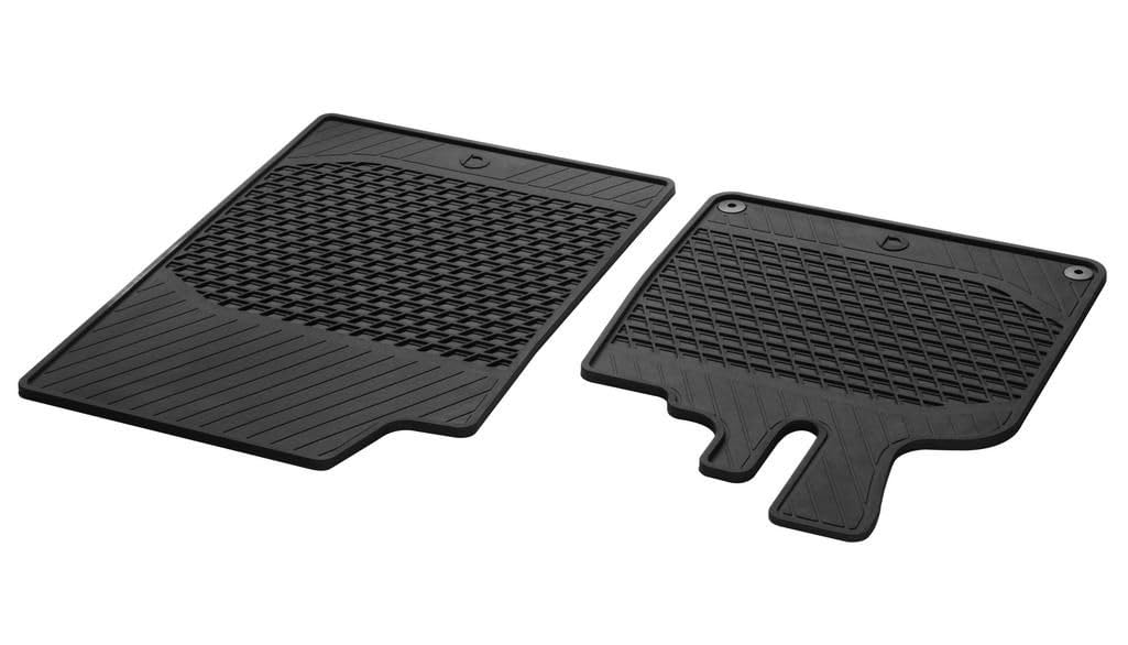 SMART Original C/A 451 ForTwo/EQ/Coupe/Cabrio Año de construcción a partir de 2007 – 2014 Alfombrillas de goma negras 2 piezas delanteras