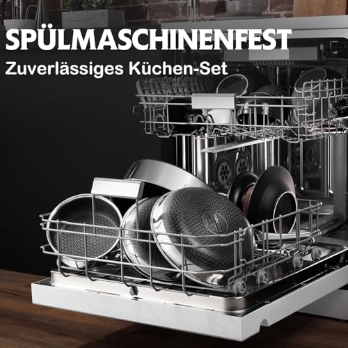 SNOWCLAD Wokpfanne 30cm & Bratpfannen 24+28cm Wok und Bratpfannen Set – Ansicht 5