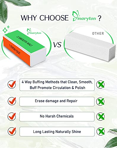 Maryton Professional Nail Buffer Block - Ultimate Shine Nail Buffing Block with 4 Way Buffing Methods, Smooth & Buff & Shine All-in-one Buffer for Optimum Natural Nail Care, 2 Count - Thumbnail 6
