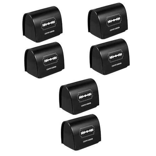 Mikinona Caja de almacenamiento de hoja de 6 piezas, afeitadoras de viaje para hombres, barbería, contenedor de almacenamiento, caja de hierro,