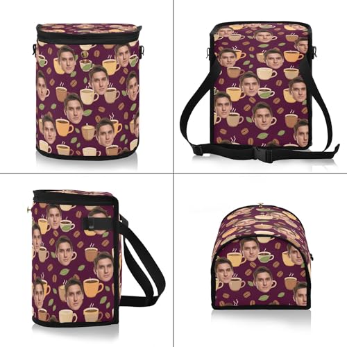 Image of Wudan Cartoon Coffee Elements Custom Trash Can for Car with Lid Lid Leak Proof Hanging Trash Can for Car Interior Essentials