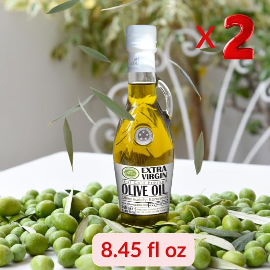 Miniatura 2 de KORVEL Aceite de oliva virgen extra griego, ánfora, 8.45 fl oz, paquete de 2