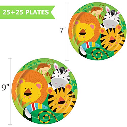 Onebest Jungle Animals Party Supplies (Animal Plates, Cups, Napkins, Straws (25 Serves)) #TOP3