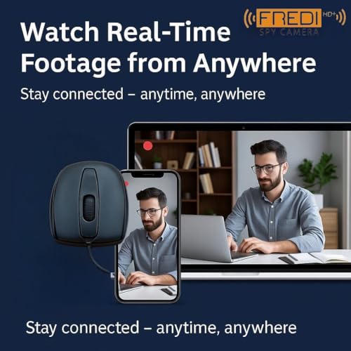 Image of FREDI HD PLUS USB Mouse Camera | 1080p Full HD Video | 32 GB Inbuilt Storage | Loop Recording | Plug & Play USB Design | Mobile & PC Playback | Smart Data Compression for Home & Office Use