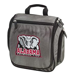 Alabama Toiletry Bag Or Hanging University of Alabama Shaving Kit for Men (Gray – Elephant Logo)