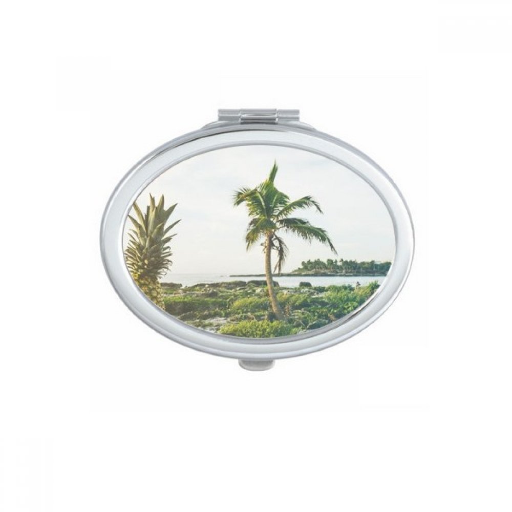 Miroir de poche portable multicolore ovale pour sac à main fille