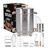 Smoked Grillers Barrel Smoker Grill Combo | 100% 304...