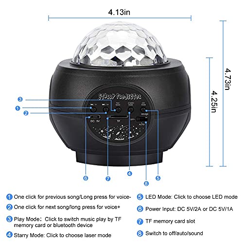 Lunsy Star Projector, Galaxy Projector Night Light Projector, With Remote Control Bluetooth Music Speaker&Timer, Starry Light Projector For Kids Adults Bedroom Gaming Room Theater Decoration #TOP6