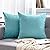 MIULEE Pack of 2 Decorative Outdoor Solid Waterproof Throw Pillow Covers Faux Linen Garden Farmhouse Cushion Cases for Patio Tent Balcony Couch Sofa 18x18 inch Turquoise