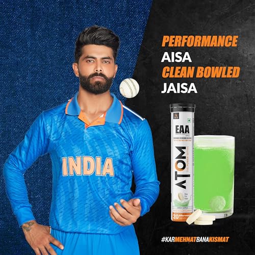 Image of AS-IT-IS ATOM EAA Effervescent 20 Tablets| All 9 Essential Amino Acids with 100% Bioavailability| Muscle Recovery & Performance| Convenient, Refreshing & Delicious - Green Apple Flavour