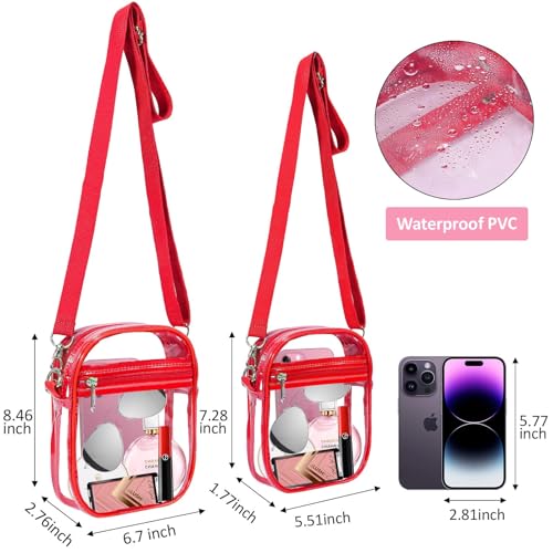 Image of Clear Bag Stadium Approved, Clear Crossbody Purse Bag with Front Pocket for Concerts Sports Events Festivals