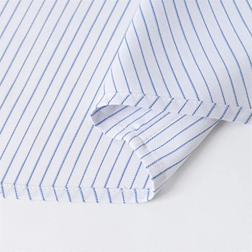 Chemise homme rayures Kiioouu sans poche pour gommer les plis au bureau 3XL