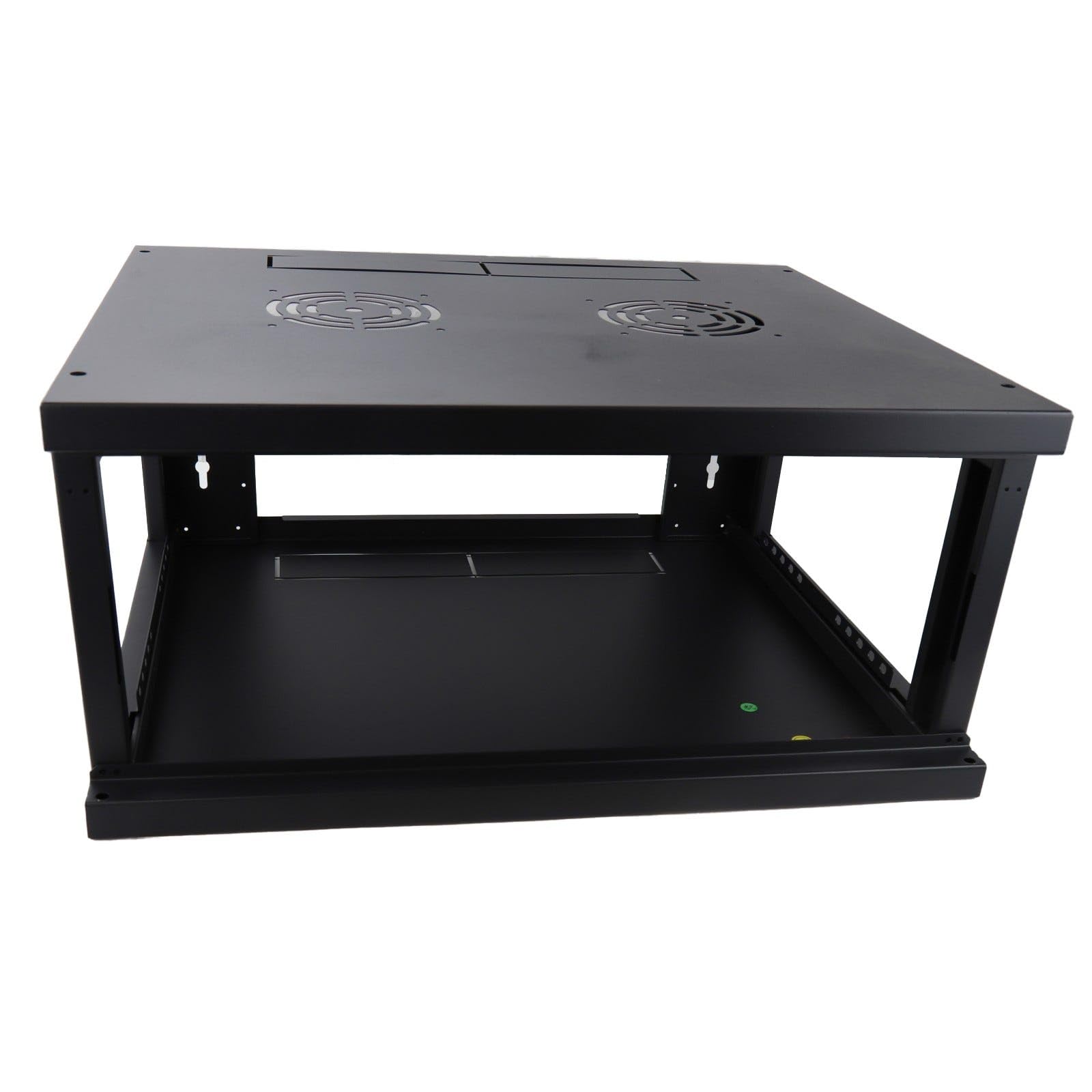 kenable Coffret Mural Réseau 19 Pouces 4U 450mm Noir - Armoire Rack Serveur en Kit avec Porte Vitrée Verrouillable pour Patch Panel Switch
