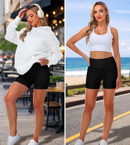 Image of AOBUTE Womens 9 inch /10 inch /11 inch Long Swim Board Shorts High Waisted UPF 50+ Biker Shorts with Pockets