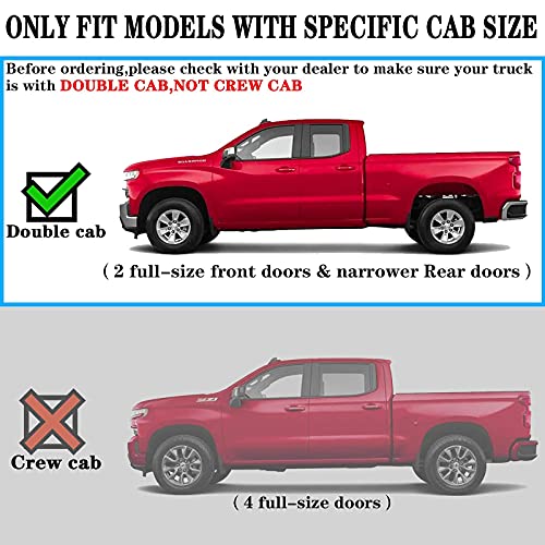 Image of COMNOVA 6 Inches Double Cab Running Boards Compatible with 2007-2018 Chevy Silverado /GMC Sierra 1500 Extended Cab, 2007-2019 Silverado /Sierra 2500HD 3500HD, Stainless Steel Silverado Running Boards.