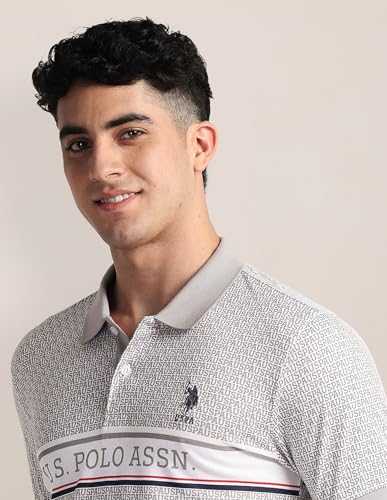 Image of Brand Print Slim fit Polo Shirt