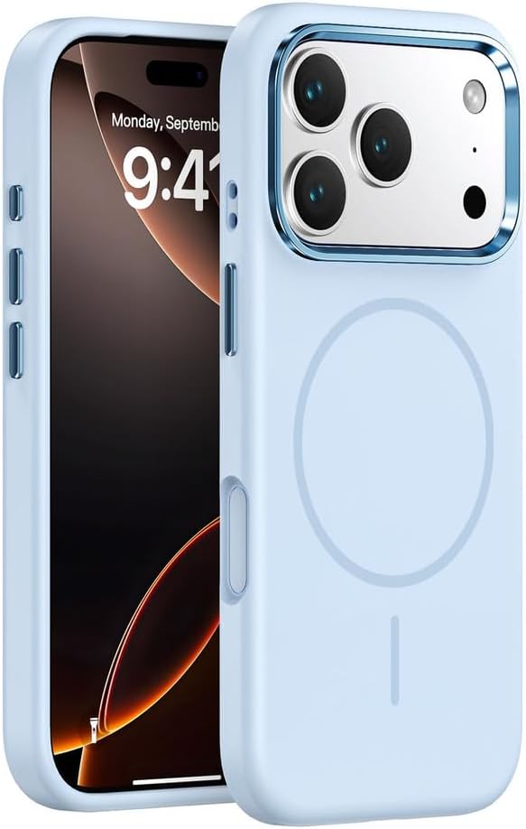 Magnetic Case for iPhone 17 Pro Max/17 Pro/17 Air/17, Wireless Charging Case, Ultra Thin Liquid Silicone Soft Fiber Lining Cover, (17 Pro Max,Grey)