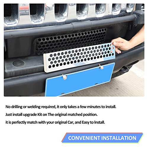Image of Honeycomb Mesh Grill Spoiler Bumper Vent for Hummer H2 2003-2009, Front Bumper Vent Mesh Grille Cover, Front Grill Mesh Grille Grid Inserts Bezel Cover Panel, Car Front Bumper Trim