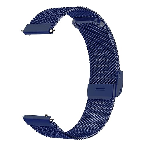 Image of ACM Watch Strap 20mm compatible with Compaq Q Watch Smartwatch | Steel Metal Adjustable Belt Chain Band