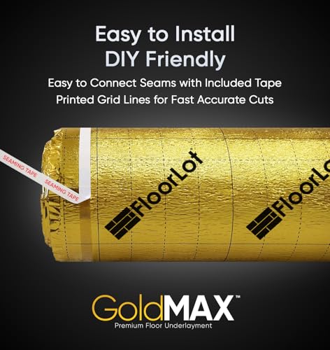 FLOORLOT GoldMax Premium Floor Underlayment - 200 sqft Roll - 3mm Thick - with Moisture Barrier - Thumbnail 5