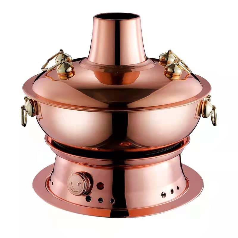 Olla Hotpot Chino Charcoal Shabu Shabu de Acero y Cobre miniatura 1