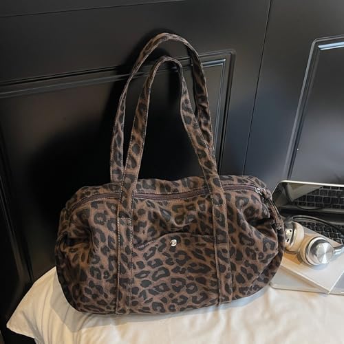 Sac à bandoulière léopard en nylon pour femmes et filles avec fermeture éclair pratique - 3