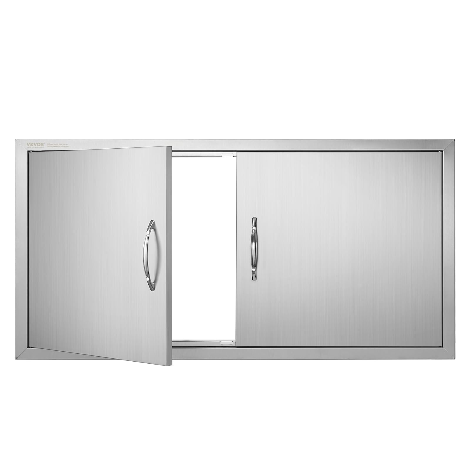 VEVOR BBQ Access Door, 42W x 21H Inch Double Outdoor Stainless Steel Flush Mount Door with Handles, for BBQ Island, Grilling Station, Outside Cabinet