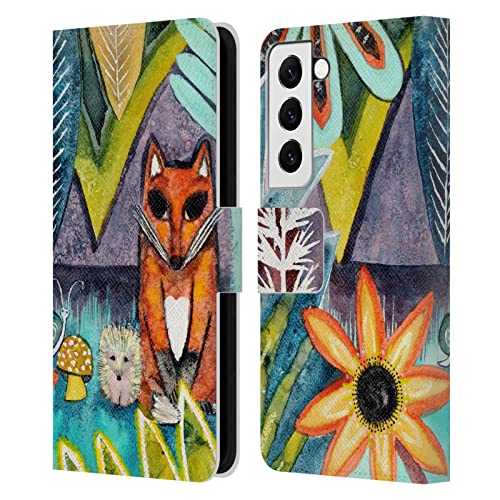 Carcasa Wyanne Fox Animales 2 de cuero con tarjetero y soporte para Samsung Galaxy S22