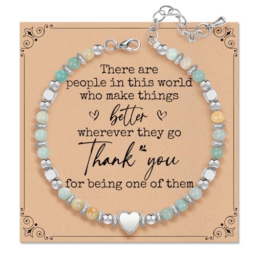 ZOKCC Inspirational Christmas Gifts Bracelets for Women: Healing Natural Stone Beaded Bracelets - Thinking of You Get Well Soon Birthday Gifts for Women Friends Sister Bestie Mom Daughter, One size