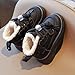 Boys Girls Toddler Snow Boots Waterproof Slip On Outdoor Winter Cotton Shoes Lace Up Fashion Casual Platform Ankle Boots Plush Lined Cozy Chunky Sneakers Cold Weather Short Booties(Black,11)