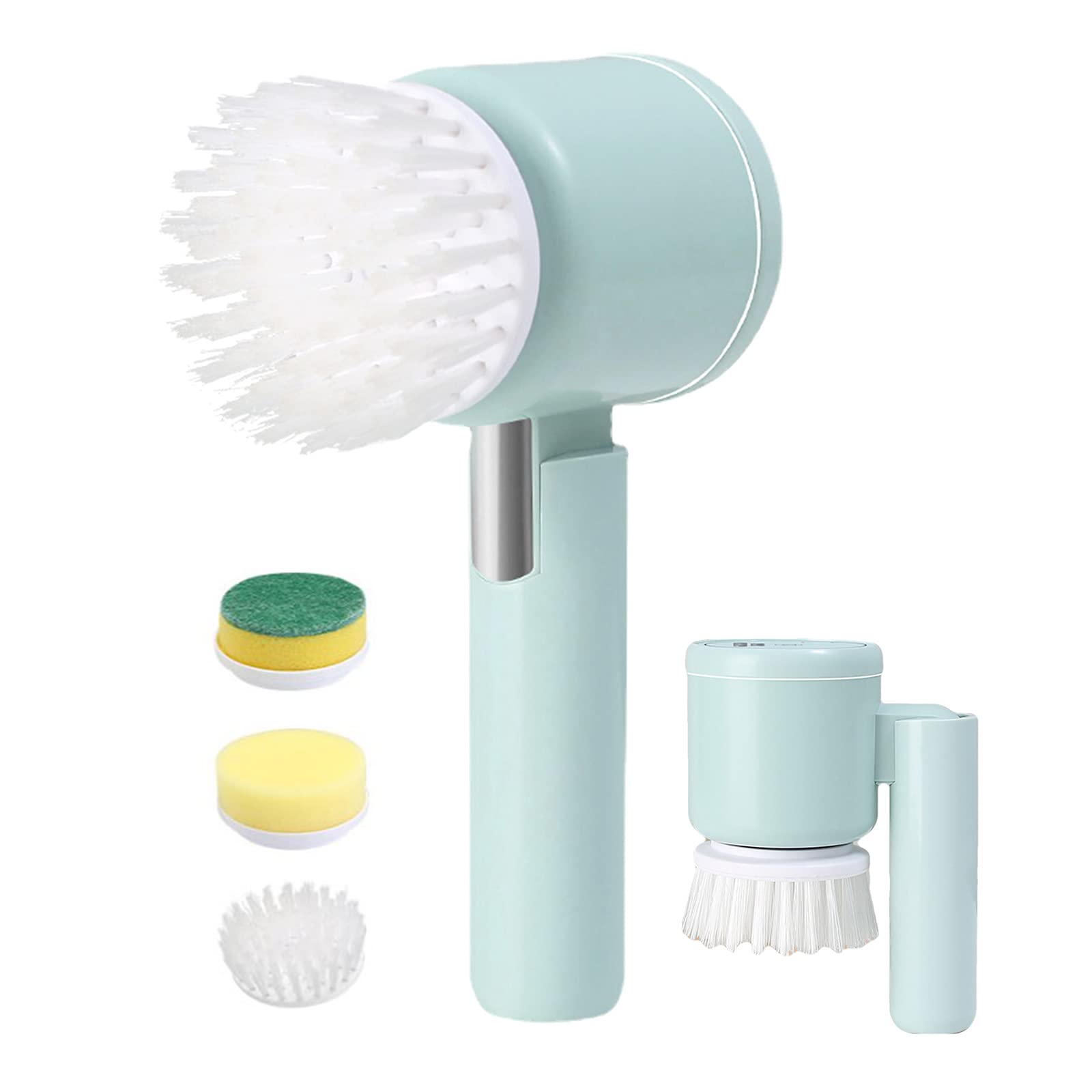 Electric Spin Scrubber Handheld,Kitchen Scrubber Rechargeable Cordless with 3 Replaceable Cleaning Brush Heads Foldable Electric Cleaning Brush for Cleaning Tub/Cooktop/Sink/Window/Pot/Oven