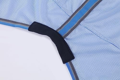 Image of LEAFOREST Horse Mesh Fly Sheets - Lightweight Breathable Standard Neck UV Protection Sheet Blue, 69IN