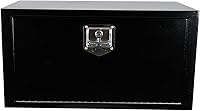 Vista 20 de 24"X18"X18" Black Steel Truck Underbody Flatbox Pickup Tool Box RV ATV Trailer Storage Tools with T-Handle Latch, Job Tool Chest