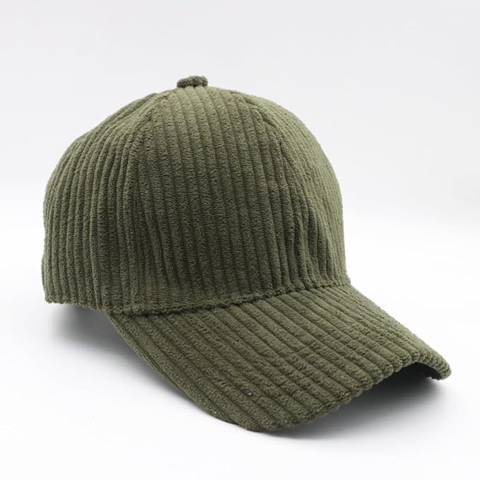 Image of kill off Corduroy Baseball Cap, Men's Corduroy Baseball Cap with 6 Panels Structure Adjustable Buckle Curved Brim Casual Everyday Style