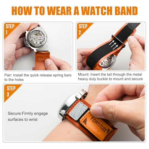 Image of Ritche Christmas Gift Nylon Sport Watch Band for men women Quick Release 20MM 22MM Replacement Watch Strap Compatible with Timex Expedition watch Black /Navy Blue /Crimson Red /Pumpkin Orange /Army Green, White Elephant Gifts, Stocking Stuffers For Men