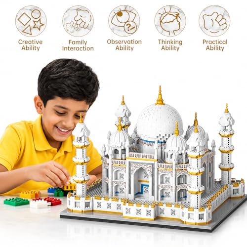 Image of Magicwand DIY 4036 Pcs TAJ Mahal Building Blocks with Rose for Kids & Adults【14 Yrs & Up】【Pack of 1】【White】