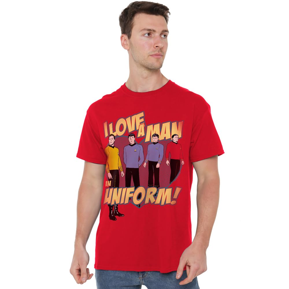 Star Trek Men's Man In Uniform T Shirt Red - XXL