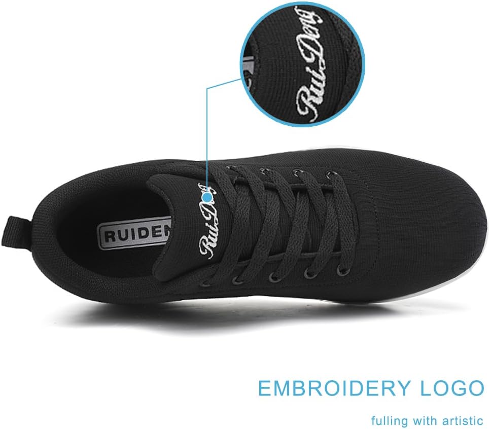 RUIDENG Platform Sneakers for Women Walking All Day | Slip Resistant Work Shoes for Women Comfortable | 2 Inch Thick Wedge Rocker Bottom - Image 7