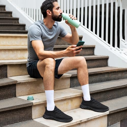 KTVHYW Sneaker Herren Laufschuhe Sportschuhe Turnschuhe Leichtgewichts Running Tennis Schuhe Atmungsaktiv Hallenschuhe männer Outdoor Fitnessschuhe Straßenlaufschuhe Wanderschuhe Weiß 43