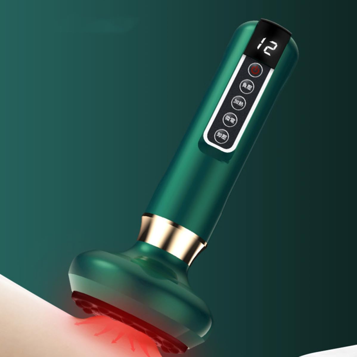 Dispositivo de Masaje Eléctrico de Raspado con Masajeador Corporal Recargable con Luz Roja y Calor Instrumento Multifuncional para Terapia de Ventosas y Masaje de Meridianos