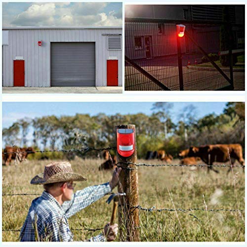 Carock Solar Powered Sound Strobe Alarm Flashing Sensor Light Lamp Motion Detector 110 Db Loud Siren For Garden Home Villa Farm Hacienda Apartment Outdoor Yard (Waterproof) #TOP3