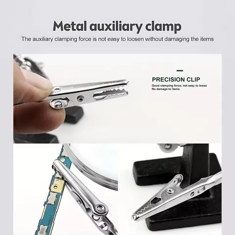 5X Welding Auxiliary Clip Magnifying Glass Bracket Adjustable Suitable Circuit Board Repair