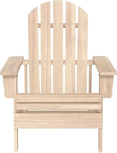 Miniatura 3 de Adirondack Outdoor Chair Natural Fir Wood 34.1"x27.4"x35.2" Ergonomic Lounge Seating for Garden Patio Porch Balcony