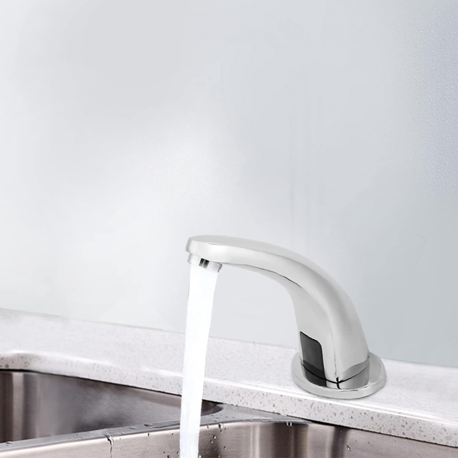 Automatic Infrared Sensor Faucet, Touchless Copper Water Tap with Hands Free Induction, for Kitchen Bathroom Sink