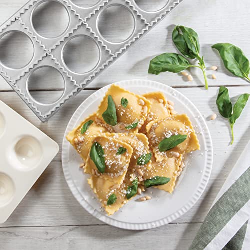 Ravioli Mold with Extra Large 2.5 Inch Squares- Authentic Ravioli Tray & Press, Makes 10 Italian Raviolis at Once, Easy to Use Pasta Cutter Maker Kit, Sturdy Construction Set- Cooking Tool Accessory - Thumbnail 6
