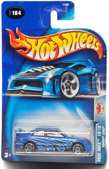 Hot Wheels Honda Civic Pride Rides 10/10, Diecast Car, 1:64 Scale, Blue