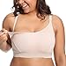 Gratlin Women's Full Support Comfort Plus Size Cotton Maternity Nursing Bra Beige XXL