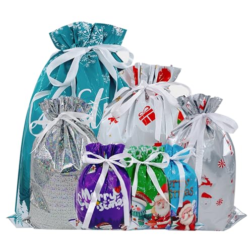 Sacs à cordon de Noël pour biscuits et friandises lors des fêtes de fin d'année en famille