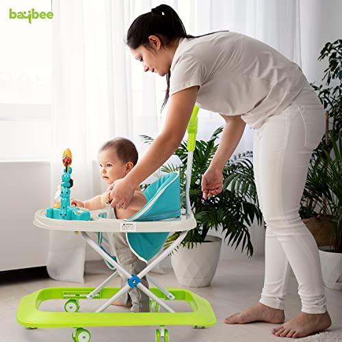 Image of Baybee Nexus Baby Walker for Kids with Parental Push Handle & 2 Height Adjustable, Multi-Function Folding Activity Walker for Baby with Musical Toy Bar | Walker Baby 6-18 Months Boy Girl (Light Green)
